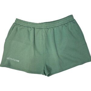 2/$30 NWT PrettyLittleThing Plus Size 14 Sage Green Pocket Sweat Shorts